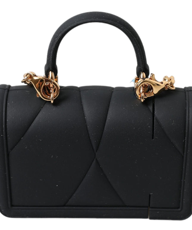Dolce & Gabbana Case Black Silicone Devotion Heart Cover Hand Bag Airpod