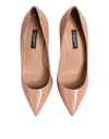Dolce & Gabbana Beige Patent Leather Stiletto Heel PumpShoes