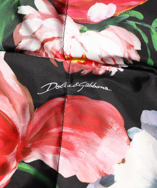 Dolce & Gabbana Multicolor Floral Hooded Puffer Coat Jacket