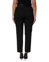 Dolce & Gabbana Black Wool HighWaist Tapered Trouser Pants