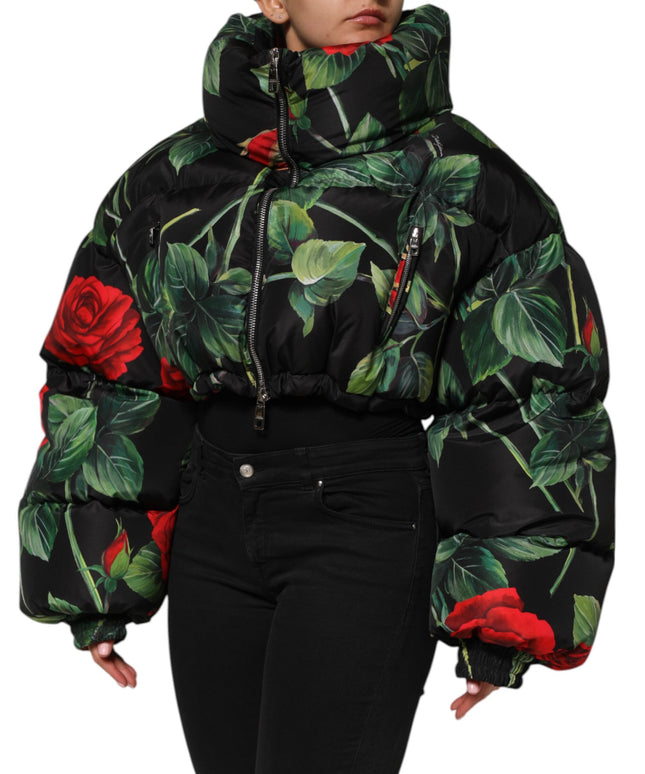 Dolce & Gabbana Multicolor Floral Puffer Coat Full Zip Jacket