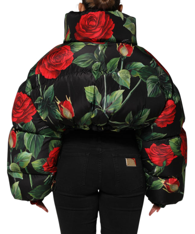 Dolce & Gabbana Multicolor Floral Puffer Coat Full Zip Jacket