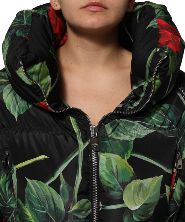 Dolce & Gabbana Multicolor Floral Puffer Coat Full Zip Jacket