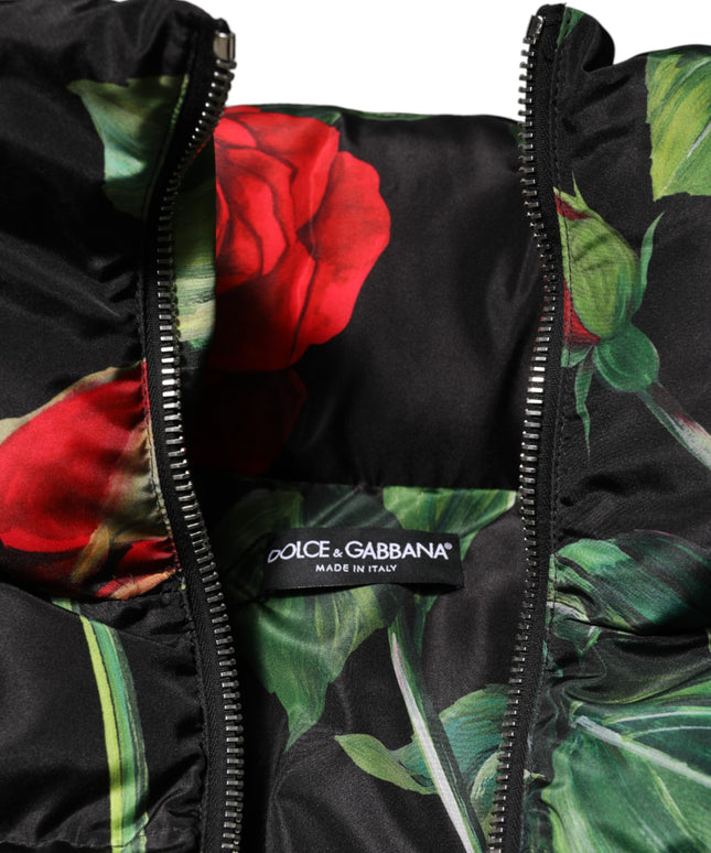 Dolce & Gabbana Multicolor Floral Puffer Coat Full Zip Jacket