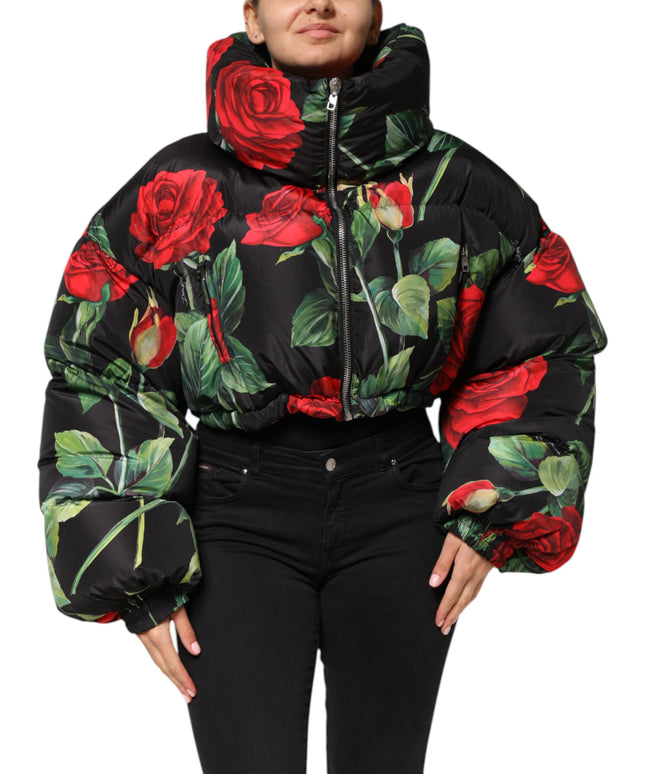 Dolce & Gabbana Multicolor Floral Puffer Coat Full Zip Jacket