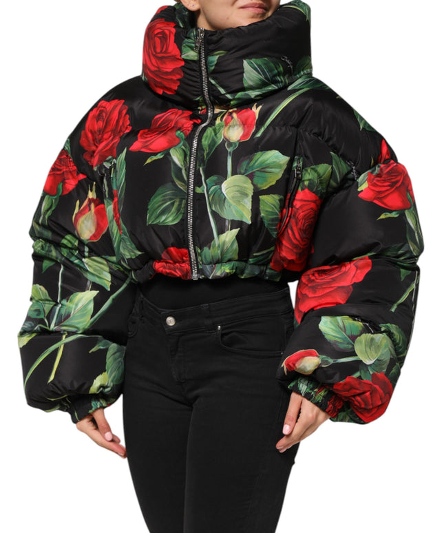 Dolce & Gabbana Multicolor Floral Puffer Coat Full Zip Jacket
