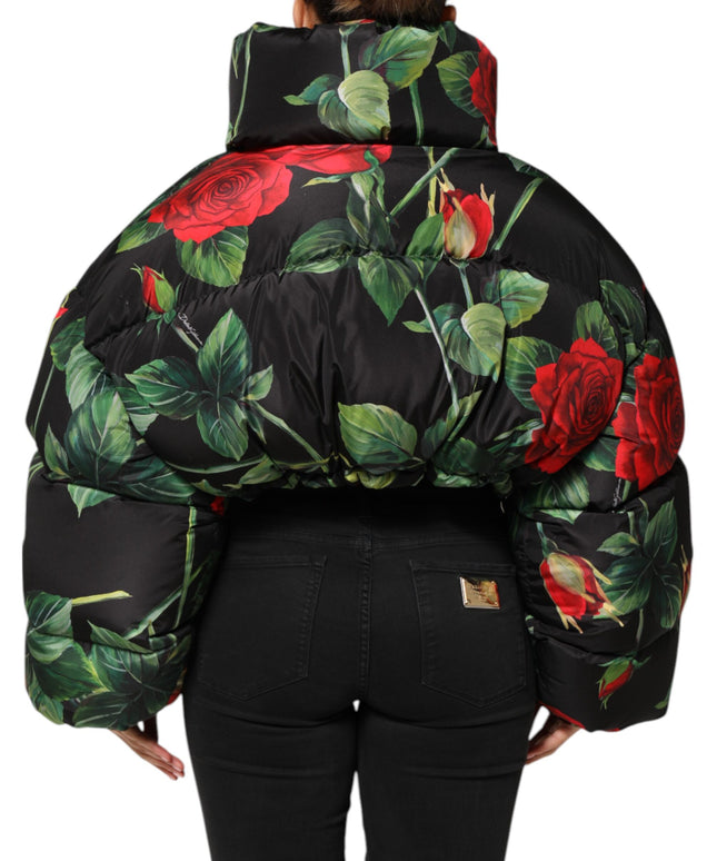 Dolce & Gabbana Multicolor Floral Puffer Coat Full Zip Jacket