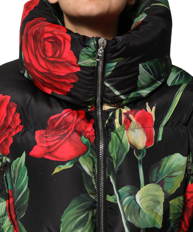 Dolce & Gabbana Multicolor Floral Puffer Coat Full Zip Jacket