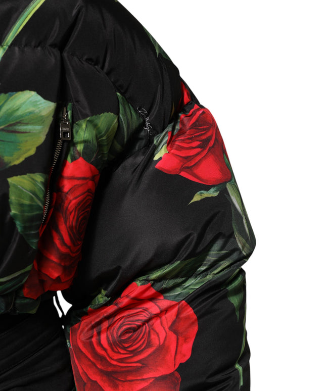 Dolce & Gabbana Multicolor Floral Puffer Coat Full Zip Jacket