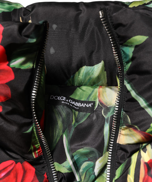 Dolce & Gabbana Multicolor Floral Puffer Coat Full Zip Jacket