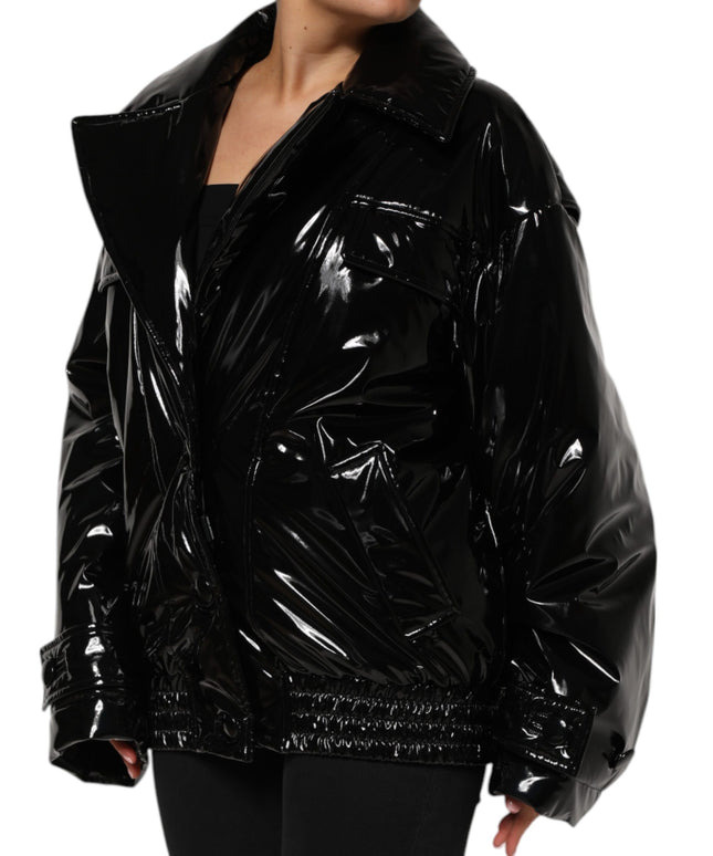 Dolce & Gabbana Polyester Black Quilted Puffer Coat  Jacket