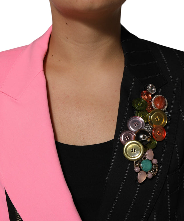 Dolce & Gabbana Multicolor Patchwork Embellished Coat Jacket