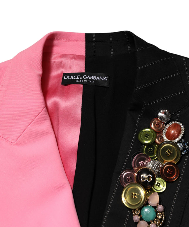 Dolce & Gabbana Multicolor Patchwork Embellished Coat Jacket