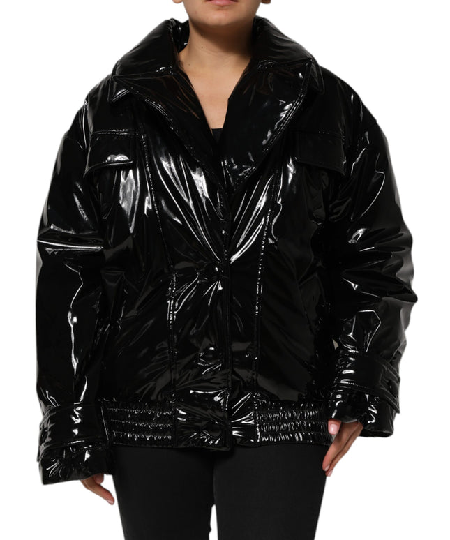Dolce & Gabbana Black Polyester Quilted Puffer Coat Jacket