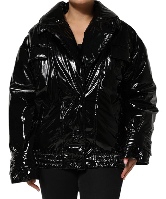 Dolce & Gabbana Black Polyester Quilted Puffer Coat Jacket
