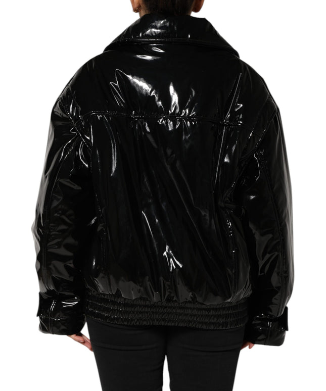 Dolce & Gabbana Black Polyester Quilted Puffer Coat Jacket