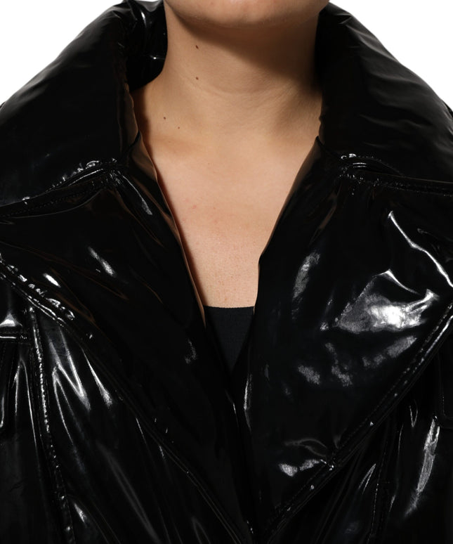 Dolce & Gabbana Black Polyester Quilted Puffer Coat Jacket