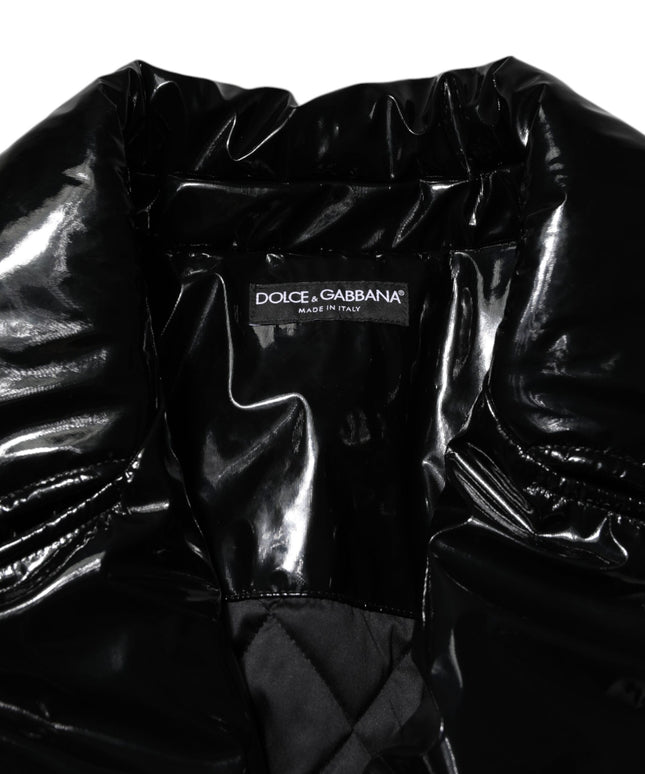 Dolce & Gabbana Black Polyester Quilted Puffer Coat Jacket