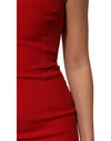 Dolce & Gabbana Red Stretch Bodycon Sheath Knee Length Dress