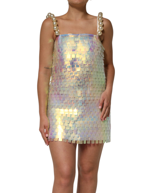 Dolce & Gabbana Multicolor Sequin Holographic MiniDress