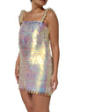 Dolce & Gabbana Multicolor Sequin Holographic MiniDress