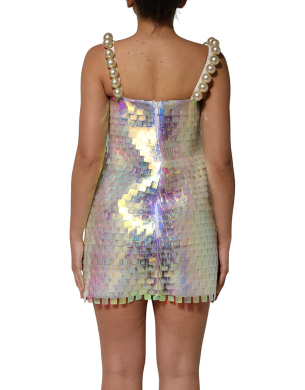 Dolce & Gabbana Multicolor Sequin Holographic MiniDress