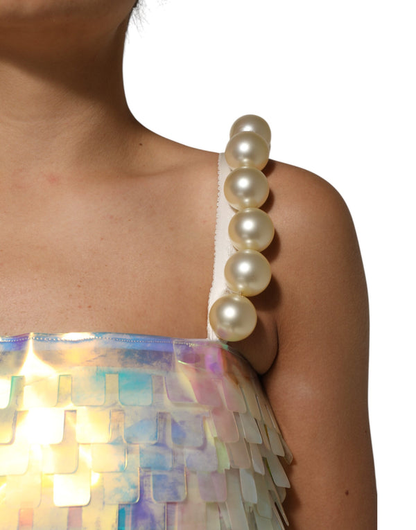 Dolce & Gabbana Multicolor Sequin Holographic MiniDress