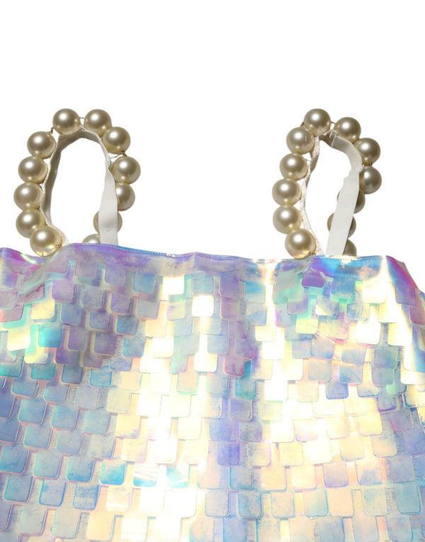 Dolce & Gabbana Multicolor Sequin Holographic MiniDress