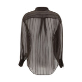 Brunello Cucinelli Brown Silk Blouse