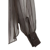 Brunello Cucinelli Brown Silk Blouse