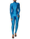 Dolce & Gabbana Blue Nylon Turtleneck Bodycon JumpsuitDress