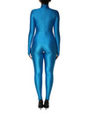 Dolce & Gabbana Blue Nylon Turtleneck Bodycon JumpsuitDress
