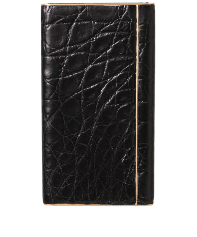 Dolce & Gabbana Black Leather Exotic Skin 3000mAh Power Bank Charger USB