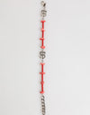 Dolce & Gabbana Silver Tone Brass Beaded Resin DG Logo Chain Men Bracelet