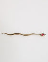 Dolce & Gabbana Gold Brass Red Crystal Spilla Serpente Mens Brooch Pin