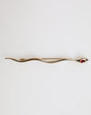 Dolce & Gabbana Gold Brass Red Crystal Spilla Serpente Mens Brooch Pin