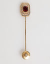 Dolce & Gabbana Rhinestone Embellished Sterling Silver Collar Brooch Pin