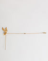 Dolce & Gabbana Gold Tone 925 Sterling Silver Crystal Chain Pin Brooch