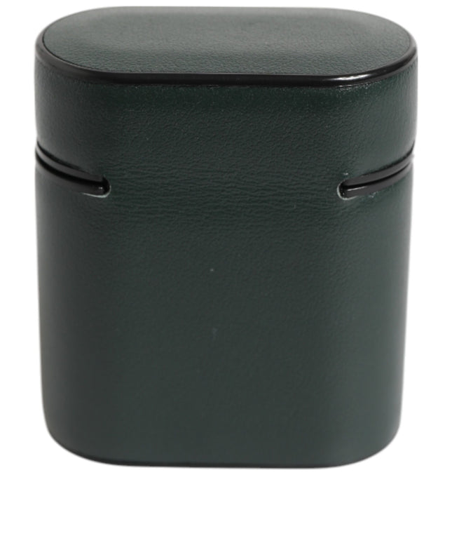Dolce & Gabbana Black Leather Logo Print Flip Holder Men Airpods Case
