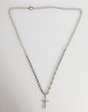 Dolce & Gabbana Silver Tone Brass Chain Religious Cross Pendant Necklace
