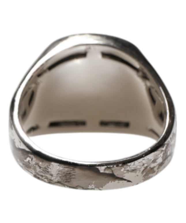 Dolce & Gabbana Silver Tone Engraved Two Color Real Brass Ring