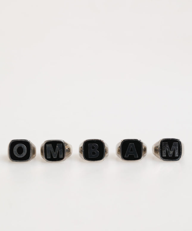 Dolce & Gabbana Silver Tone Brass Lettering Set 5 Pieces Adjustable Ring
