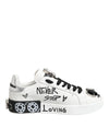 Dolce & Gabbana White Portofino Crystal SneakersShoes