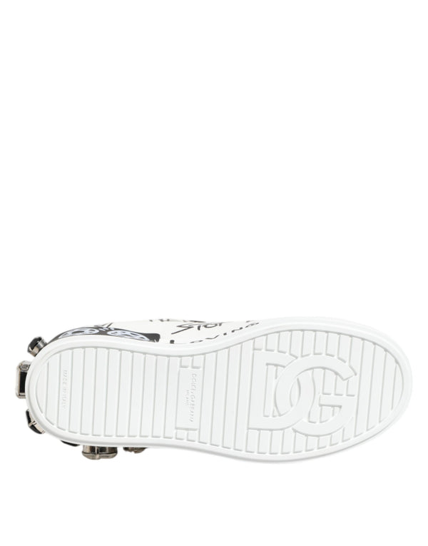 Dolce & Gabbana White Portofino Crystal SneakersShoes