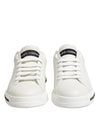 Dolce & Gabbana Black White Leather Portofino Sneaker Shoes