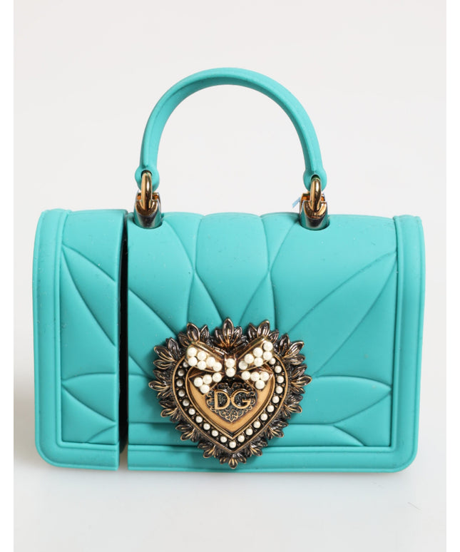 Dolce & Gabbana Turquoise Silicone Devotion Heart Cover Bag Airpods Case