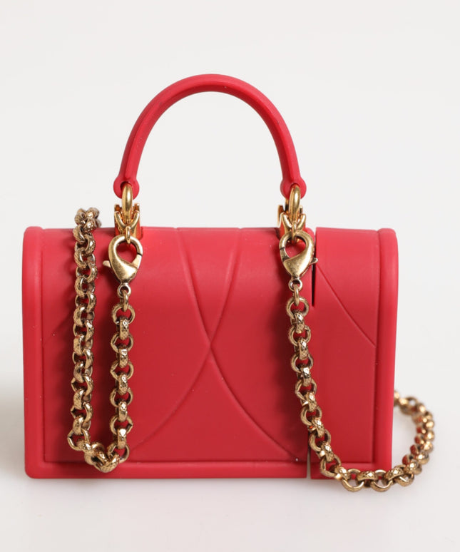 Dolce & Gabbana Red Silicone Devotion Heart Cover Bag Women Airpods Case
