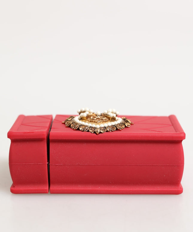 Dolce & Gabbana Red Silicone Devotion Heart Cover Bag Women Airpods Case
