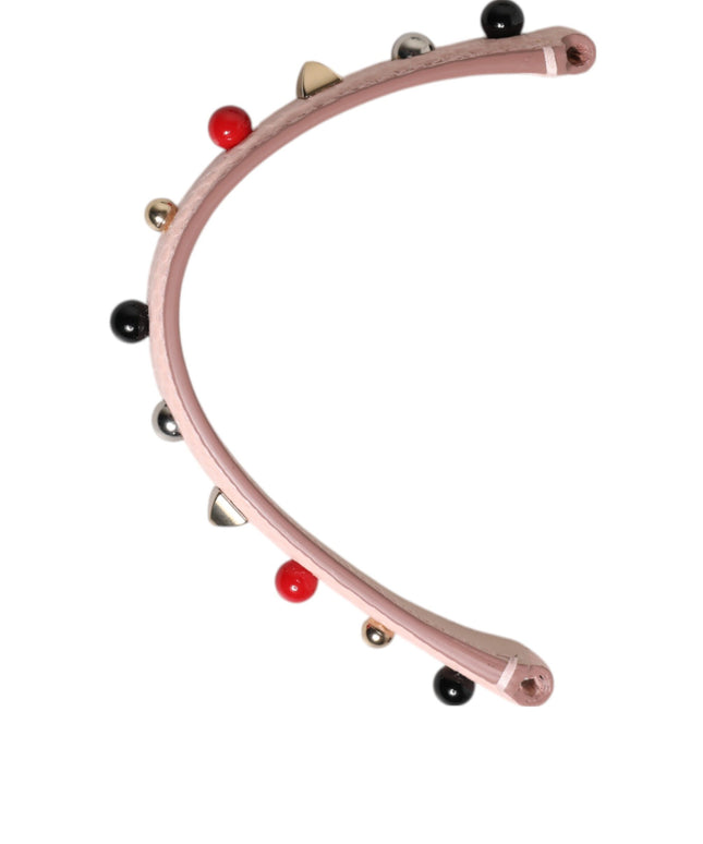 Dolce & Gabbana Light Pink Embellished Leather Bag Handle  Shoulder Strap
