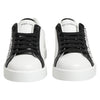 Dolce & Gabbana Black White Leather Portofino Sneaker Shoes